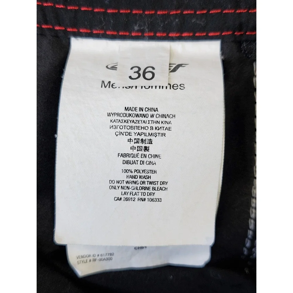 Reef‎ Life's Short Go Surfing Black Cargo Swim Trunks Men's 36 Board Shorts